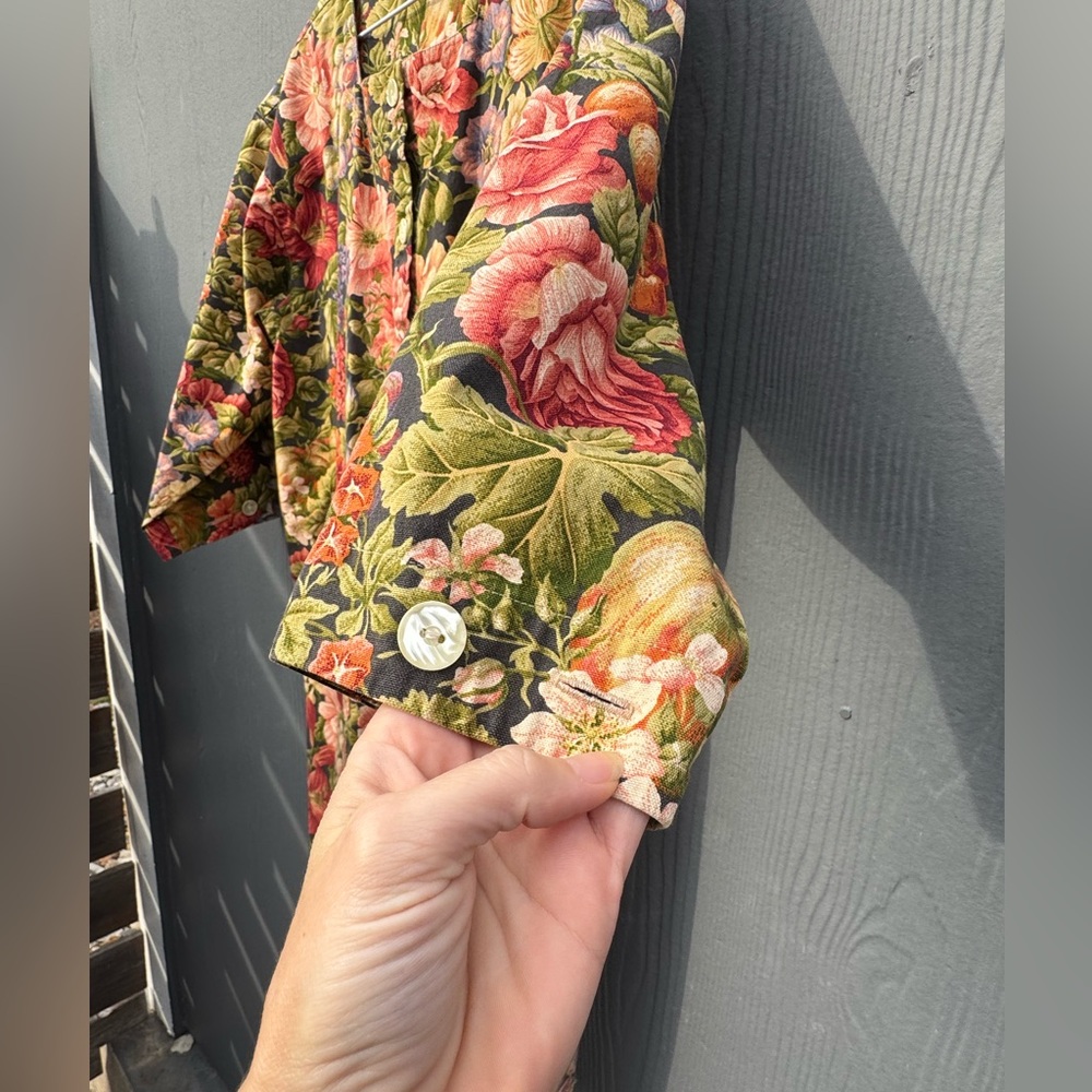 Gianna Rose 90s Floral Tapestry Utility Work Coat Size LG - Picture 13 of 16
